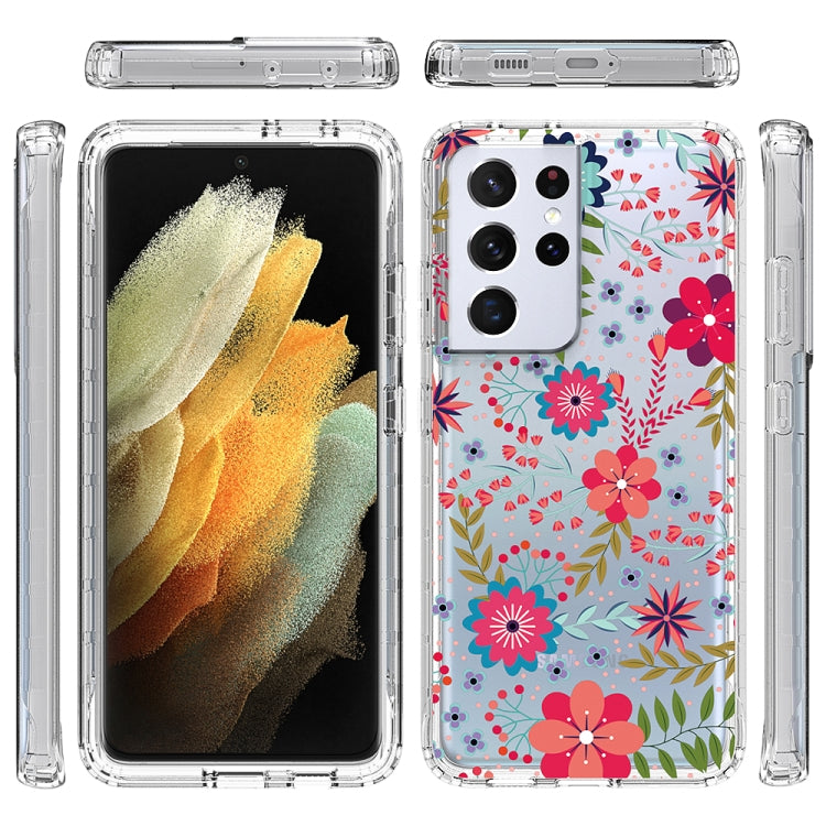 For Samsung Galaxy S21 Ultra 5G 2 in 1 High Transparent Painted Shockproof PC + TPU Protective Case