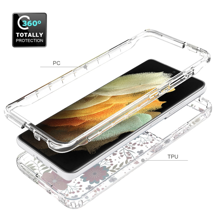 For Samsung Galaxy S21 Ultra 5G 2 in 1 High Transparent Painted Shockproof PC + TPU Protective Case