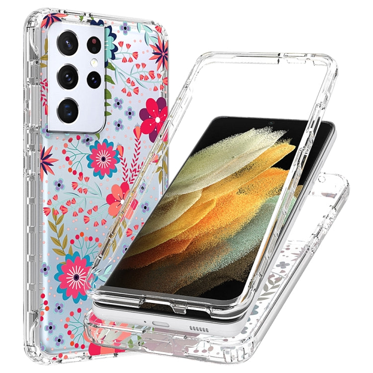 For Samsung Galaxy S21 Ultra 5G 2 in 1 High Transparent Painted Shockproof PC + TPU Protective Case