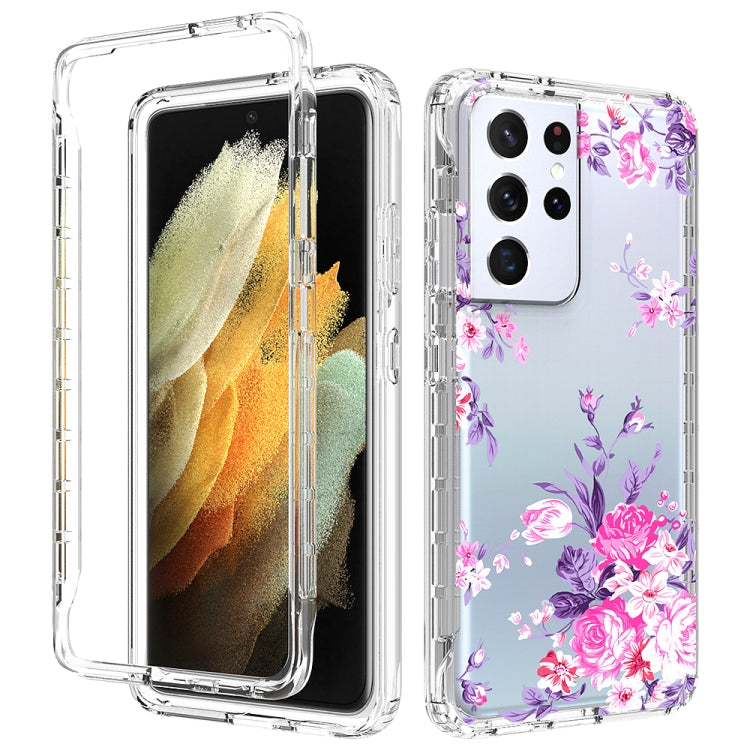 For Samsung Galaxy S21 Ultra 5G 2 in 1 High Transparent Painted Shockproof PC + TPU Protective Case