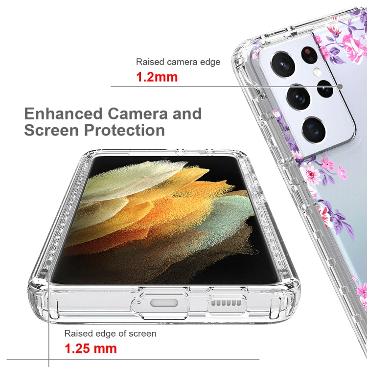 For Samsung Galaxy S21 Ultra 5G 2 in 1 High Transparent Painted Shockproof PC + TPU Protective Case