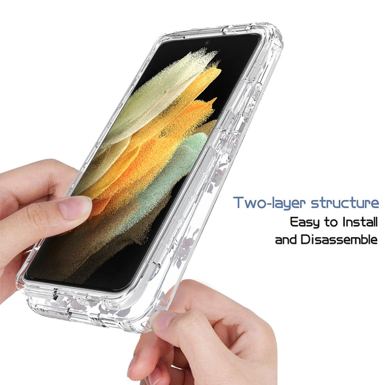 For Samsung Galaxy S21 Ultra 5G 2 in 1 High Transparent Painted Shockproof PC + TPU Protective Case