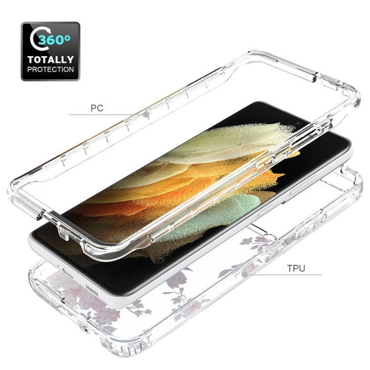 For Samsung Galaxy S21 Ultra 5G 2 in 1 High Transparent Painted Shockproof PC + TPU Protective Case