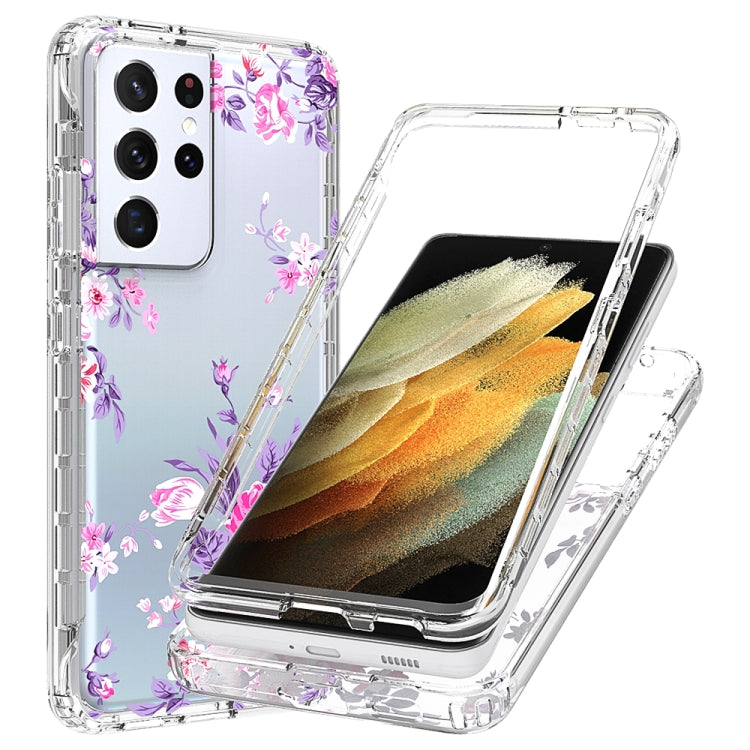 For Samsung Galaxy S21 Ultra 5G 2 in 1 High Transparent Painted Shockproof PC + TPU Protective Case