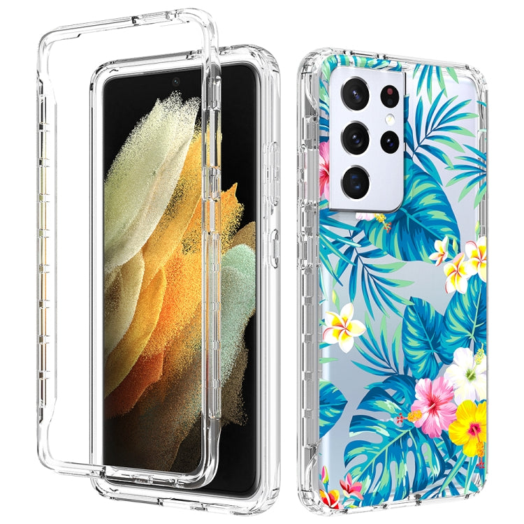 For Samsung Galaxy S21 Ultra 5G 2 in 1 High Transparent Painted Shockproof PC + TPU Protective Case