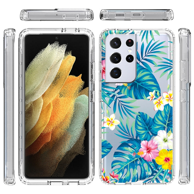 For Samsung Galaxy S21 Ultra 5G 2 in 1 High Transparent Painted Shockproof PC + TPU Protective Case