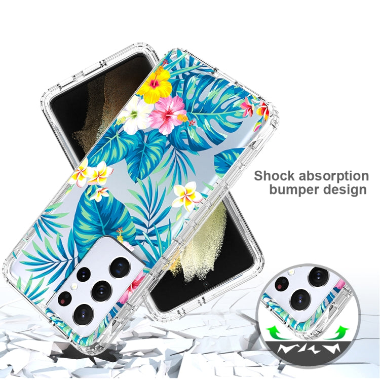 For Samsung Galaxy S21 Ultra 5G 2 in 1 High Transparent Painted Shockproof PC + TPU Protective Case