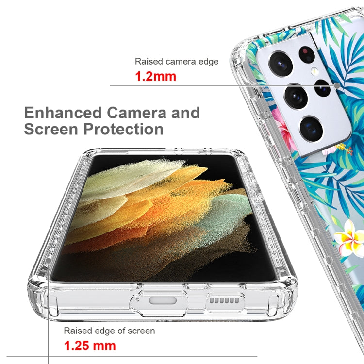 For Samsung Galaxy S21 Ultra 5G 2 in 1 High Transparent Painted Shockproof PC + TPU Protective Case