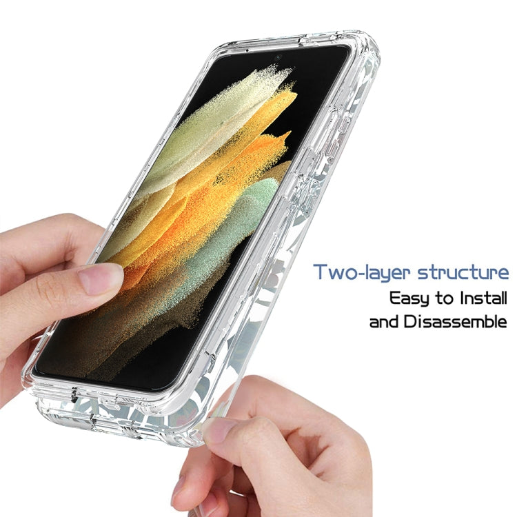 For Samsung Galaxy S21 Ultra 5G 2 in 1 High Transparent Painted Shockproof PC + TPU Protective Case