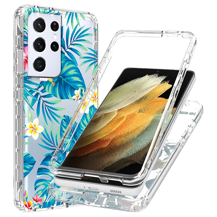 For Samsung Galaxy S21 Ultra 5G 2 in 1 High Transparent Painted Shockproof PC + TPU Protective Case