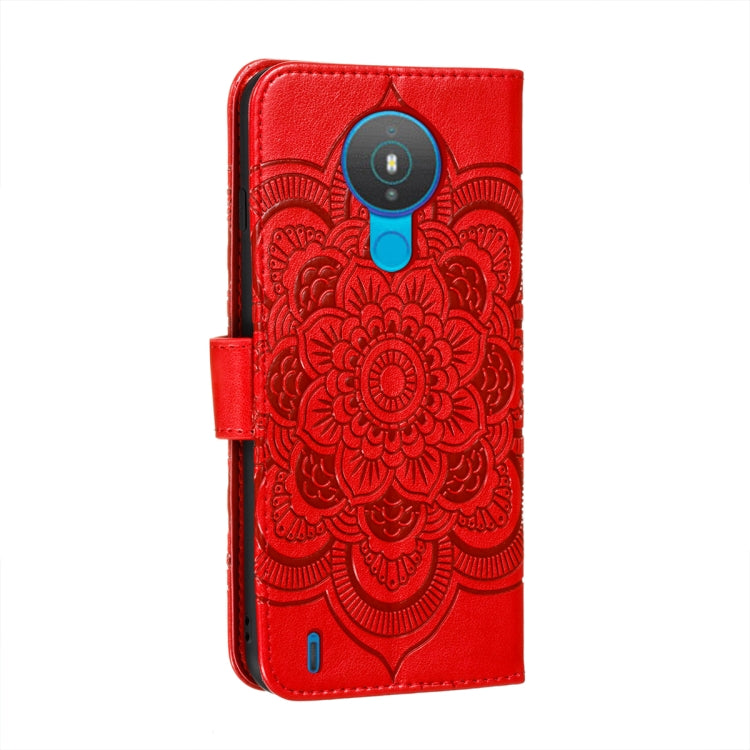 For Nokia 1.4 Mandala Embossing Pattern Horizontal Flip PU Leather Case with Holder & Card Slots & Wallet & Lanyard