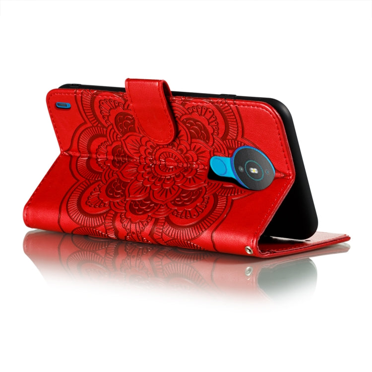 For Nokia 1.4 Mandala Embossing Pattern Horizontal Flip PU Leather Case with Holder & Card Slots & Wallet & Lanyard