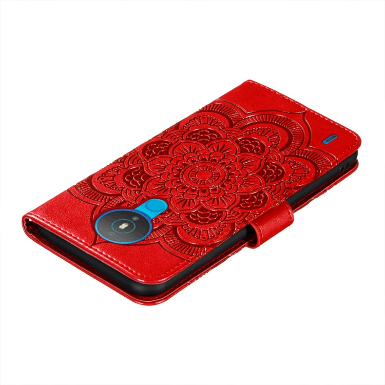 For Nokia 1.4 Mandala Embossing Pattern Horizontal Flip PU Leather Case with Holder & Card Slots & Wallet & Lanyard