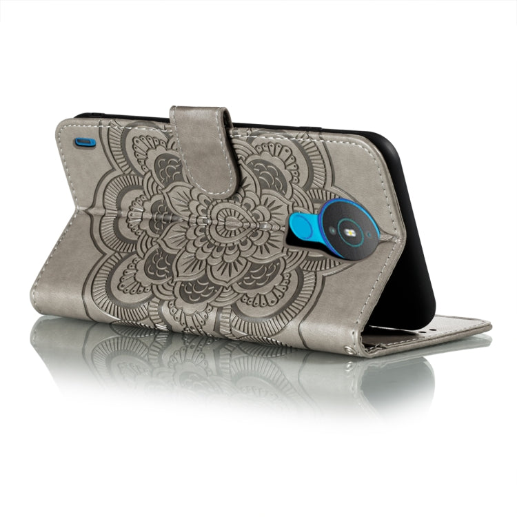 For Nokia 1.4 Mandala Embossing Pattern Horizontal Flip PU Leather Case with Holder & Card Slots & Wallet & Lanyard
