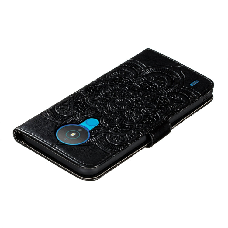 For Nokia 1.4 Mandala Embossing Pattern Horizontal Flip PU Leather Case with Holder & Card Slots & Wallet & Lanyard
