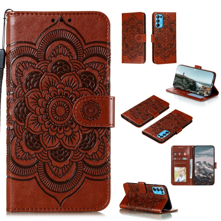 For Nokia 1.4 Mandala Embossing Pattern Horizontal Flip PU Leather Case with Holder & Card Slots & Wallet & Lanyard