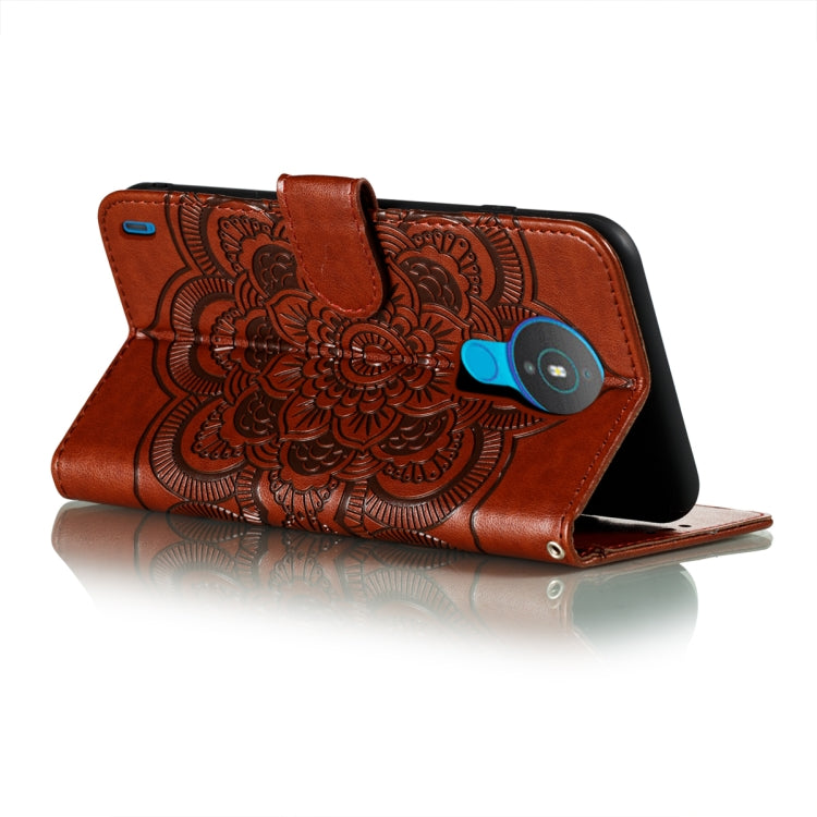 For Nokia 1.4 Mandala Embossing Pattern Horizontal Flip PU Leather Case with Holder & Card Slots & Wallet & Lanyard