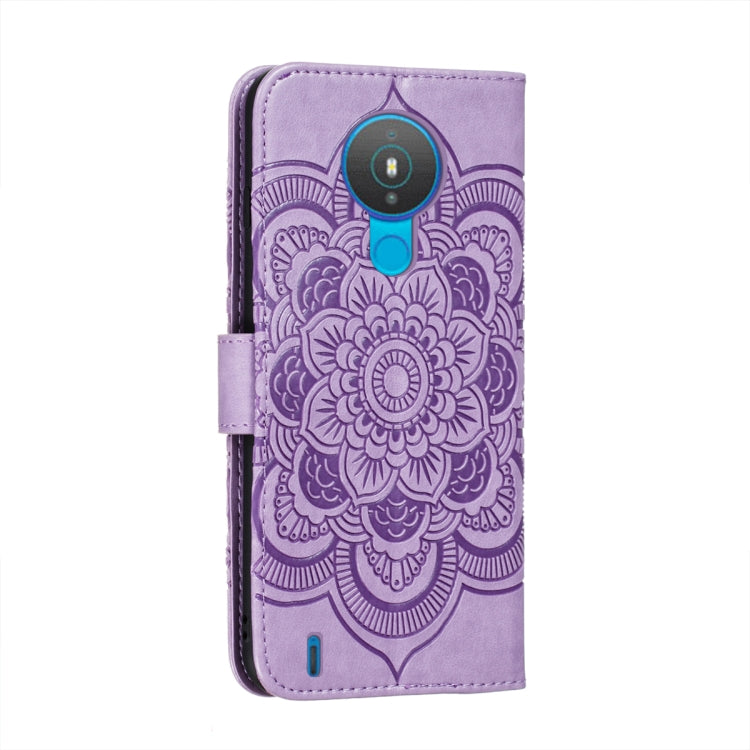For Nokia 1.4 Mandala Embossing Pattern Horizontal Flip PU Leather Case with Holder & Card Slots & Wallet & Lanyard