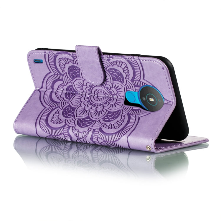 For Nokia 1.4 Mandala Embossing Pattern Horizontal Flip PU Leather Case with Holder & Card Slots & Wallet & Lanyard