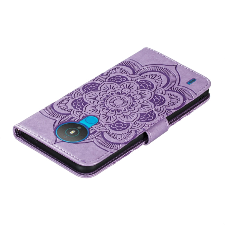 For Nokia 1.4 Mandala Embossing Pattern Horizontal Flip PU Leather Case with Holder & Card Slots & Wallet & Lanyard