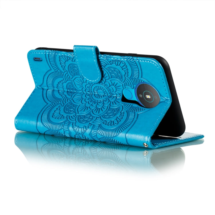 For Nokia 1.4 Mandala Embossing Pattern Horizontal Flip PU Leather Case with Holder & Card Slots & Wallet & Lanyard