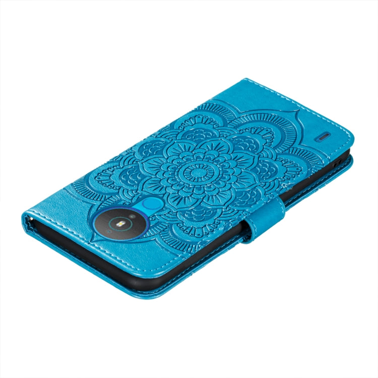 For Nokia 1.4 Mandala Embossing Pattern Horizontal Flip PU Leather Case with Holder & Card Slots & Wallet & Lanyard