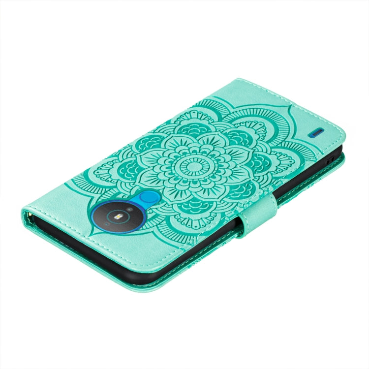 For Nokia 1.4 Mandala Embossing Pattern Horizontal Flip PU Leather Case with Holder & Card Slots & Wallet & Lanyard