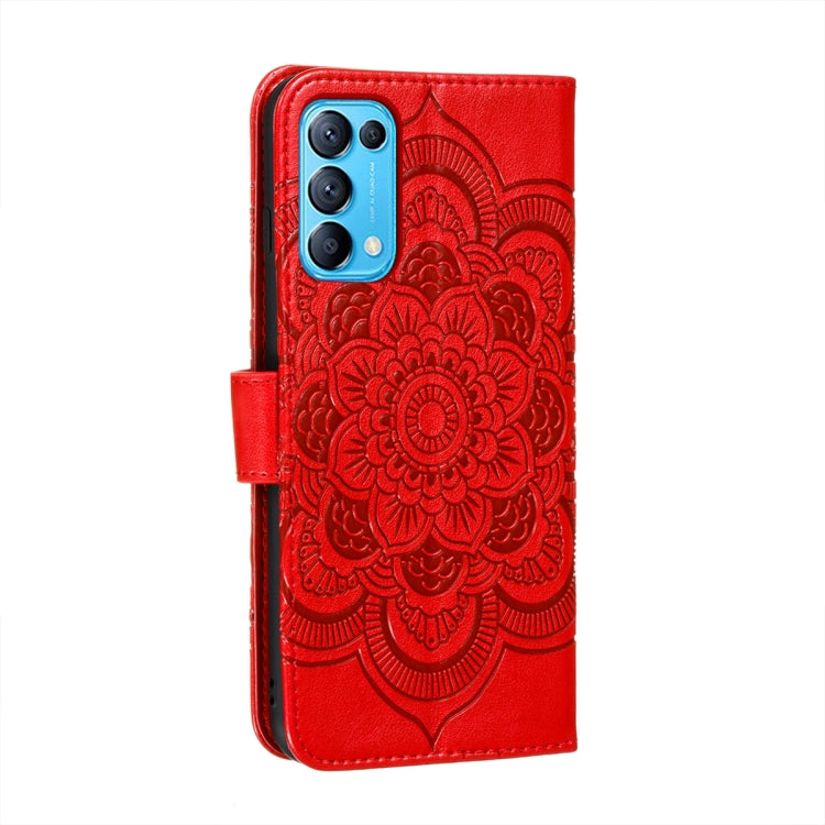 For OPPO Reno5 5G / Find X3 Lite Mandala Embossing Pattern Horizontal Flip PU Leather Case with Holder & Card Slots & Wallet & Lanyard