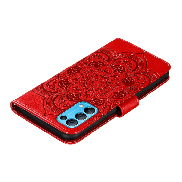 For OPPO Reno5 5G / Find X3 Lite Mandala Embossing Pattern Horizontal Flip PU Leather Case with Holder & Card Slots & Wallet & Lanyard