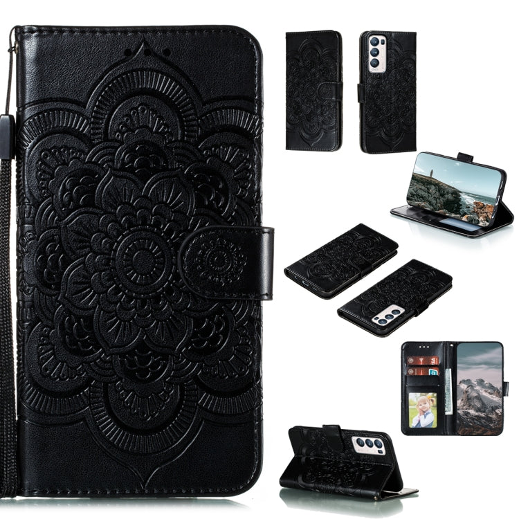 For OPPO Reno5 5G / Find X3 Lite Mandala Embossing Pattern Horizontal Flip PU Leather Case with Holder & Card Slots & Wallet & Lanyard