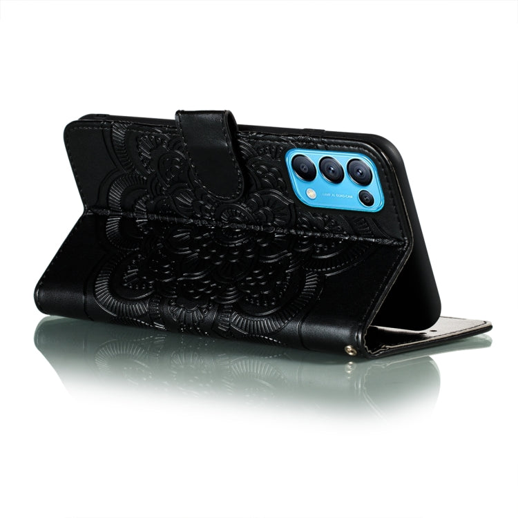 For OPPO Reno5 5G / Find X3 Lite Mandala Embossing Pattern Horizontal Flip PU Leather Case with Holder & Card Slots & Wallet & Lanyard