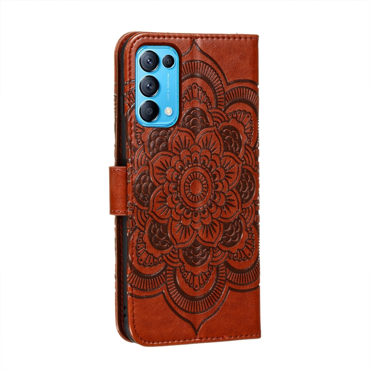 For OPPO Reno5 5G / Find X3 Lite Mandala Embossing Pattern Horizontal Flip PU Leather Case with Holder & Card Slots & Wallet & Lanyard