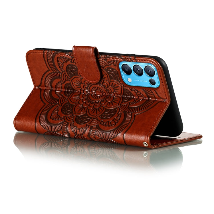 For OPPO Reno5 5G / Find X3 Lite Mandala Embossing Pattern Horizontal Flip PU Leather Case with Holder & Card Slots & Wallet & Lanyard