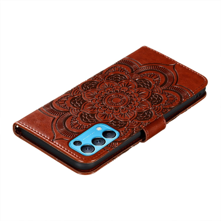 For OPPO Reno5 5G / Find X3 Lite Mandala Embossing Pattern Horizontal Flip PU Leather Case with Holder & Card Slots & Wallet & Lanyard