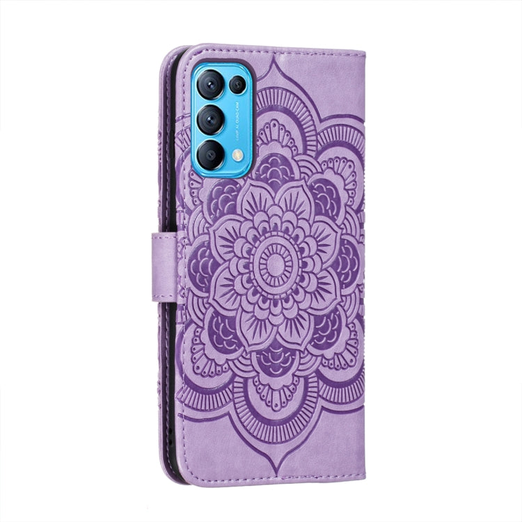 For OPPO Reno5 5G / Find X3 Lite Mandala Embossing Pattern Horizontal Flip PU Leather Case with Holder & Card Slots & Wallet & Lanyard
