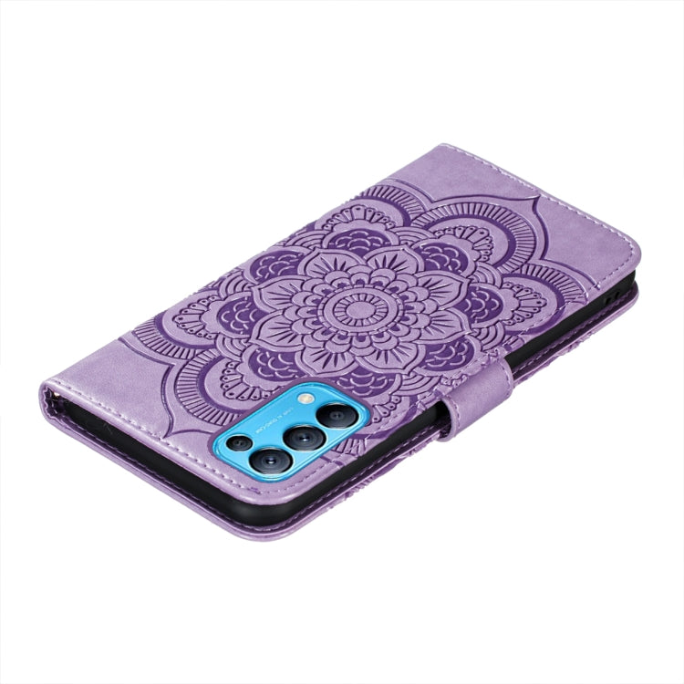 For OPPO Reno5 5G / Find X3 Lite Mandala Embossing Pattern Horizontal Flip PU Leather Case with Holder & Card Slots & Wallet & Lanyard