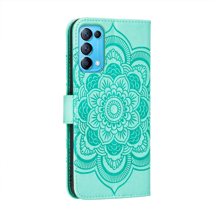 For OPPO Reno5 5G / Find X3 Lite Mandala Embossing Pattern Horizontal Flip PU Leather Case with Holder & Card Slots & Wallet & Lanyard