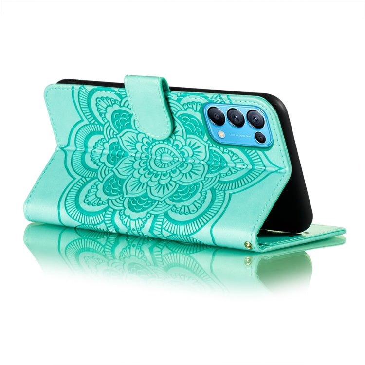 For OPPO Reno5 5G / Find X3 Lite Mandala Embossing Pattern Horizontal Flip PU Leather Case with Holder & Card Slots & Wallet & Lanyard