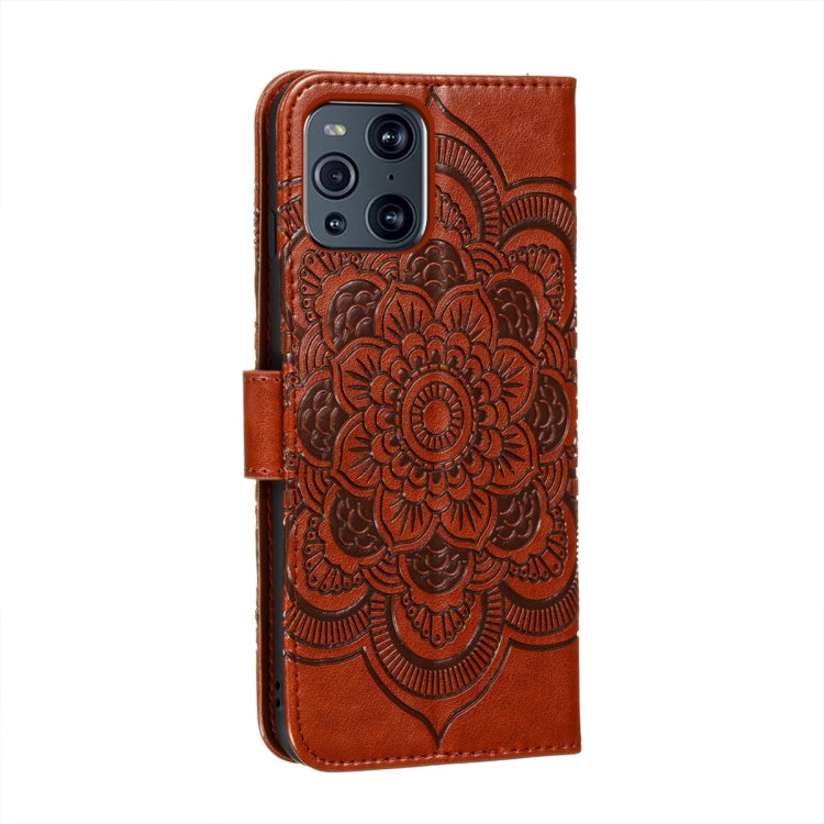 For OPPO Find X3 / Find X3 Pro Mandala Embossing Pattern Horizontal Flip PU Leather Case with Holder & Card Slots & Wallet & Lanyard