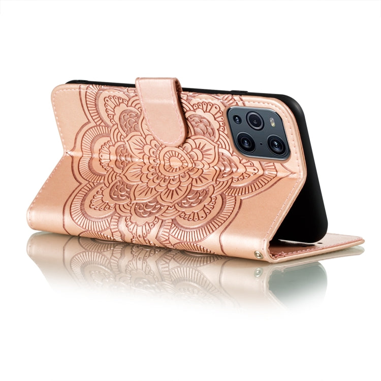 For OPPO Find X3 / Find X3 Pro Mandala Embossing Pattern Horizontal Flip PU Leather Case with Holder & Card Slots & Wallet & Lanyard