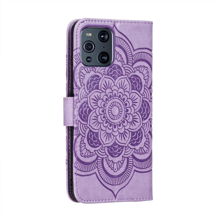 For OPPO Find X3 / Find X3 Pro Mandala Embossing Pattern Horizontal Flip PU Leather Case with Holder & Card Slots & Wallet & Lanyard