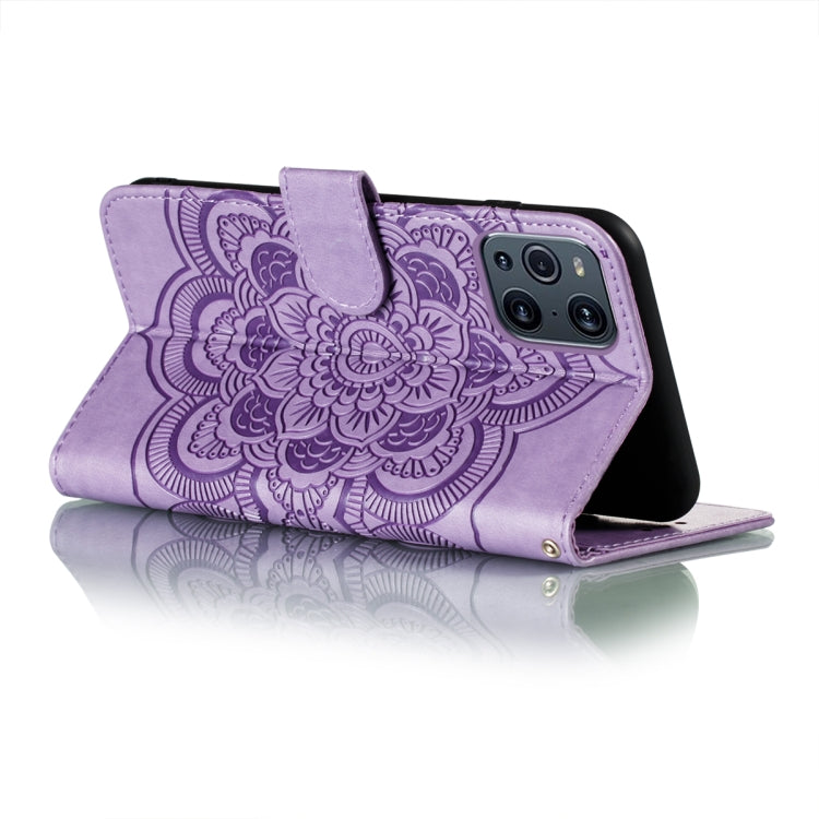 For OPPO Find X3 / Find X3 Pro Mandala Embossing Pattern Horizontal Flip PU Leather Case with Holder & Card Slots & Wallet & Lanyard