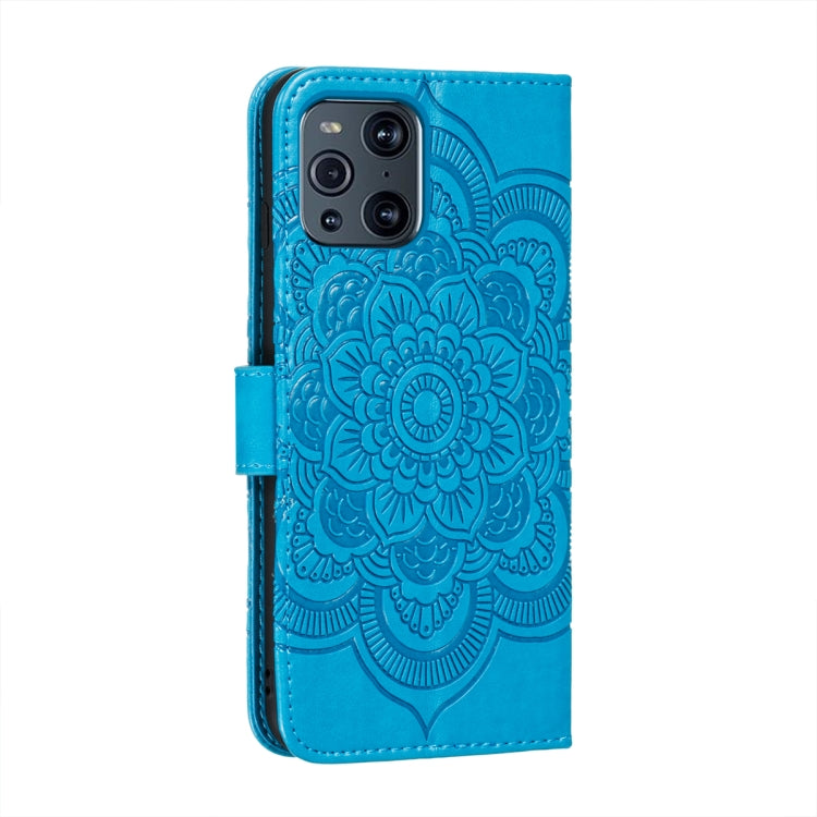 For OPPO Find X3 / Find X3 Pro Mandala Embossing Pattern Horizontal Flip PU Leather Case with Holder & Card Slots & Wallet & Lanyard