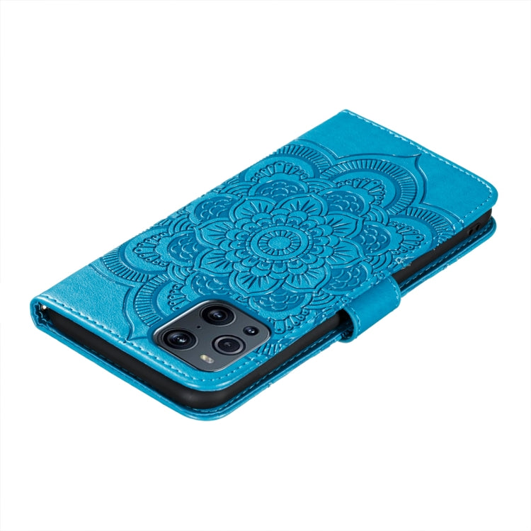 For OPPO Find X3 / Find X3 Pro Mandala Embossing Pattern Horizontal Flip PU Leather Case with Holder & Card Slots & Wallet & Lanyard