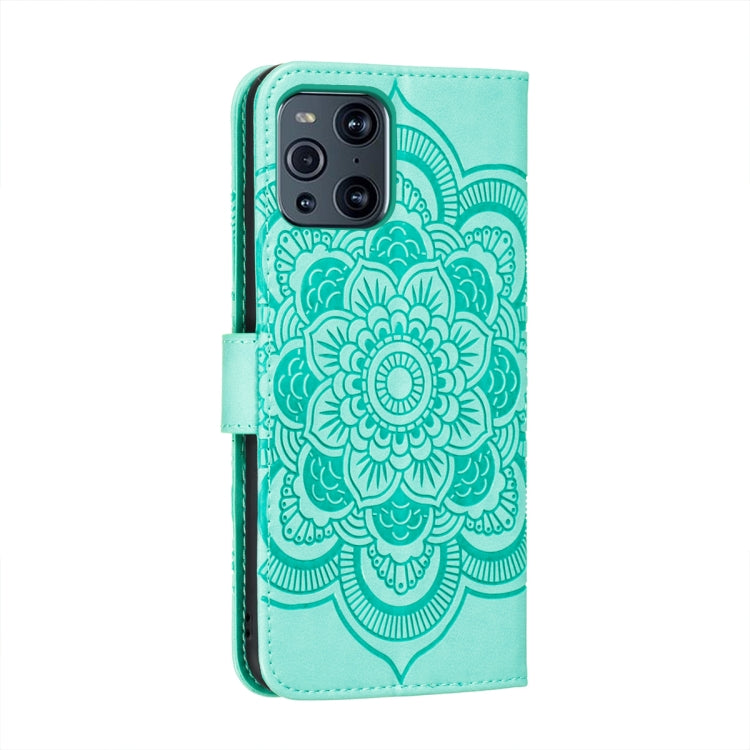 For OPPO Find X3 / Find X3 Pro Mandala Embossing Pattern Horizontal Flip PU Leather Case with Holder & Card Slots & Wallet & Lanyard