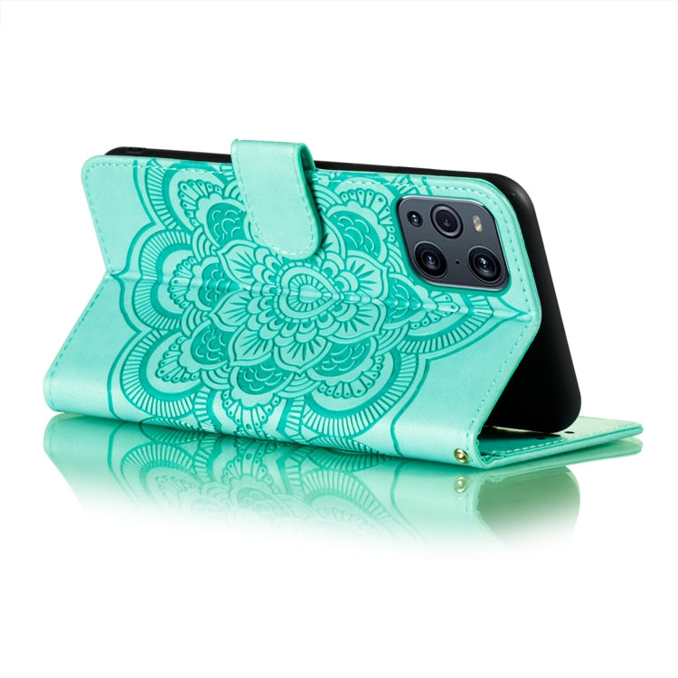 For OPPO Find X3 / Find X3 Pro Mandala Embossing Pattern Horizontal Flip PU Leather Case with Holder & Card Slots & Wallet & Lanyard