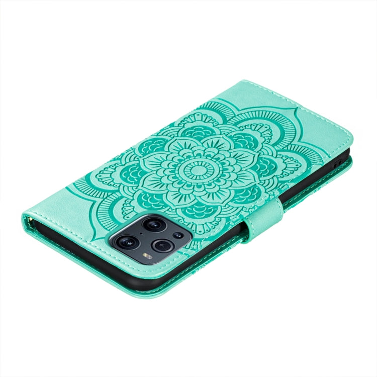 For OPPO Find X3 / Find X3 Pro Mandala Embossing Pattern Horizontal Flip PU Leather Case with Holder & Card Slots & Wallet & Lanyard