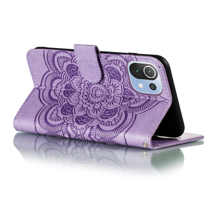 For Xiaomi Mi 11 Lite Mandala Embossing Pattern Horizontal Flip PU Leather Case with Holder & Card Slots & Wallet & Lanyard