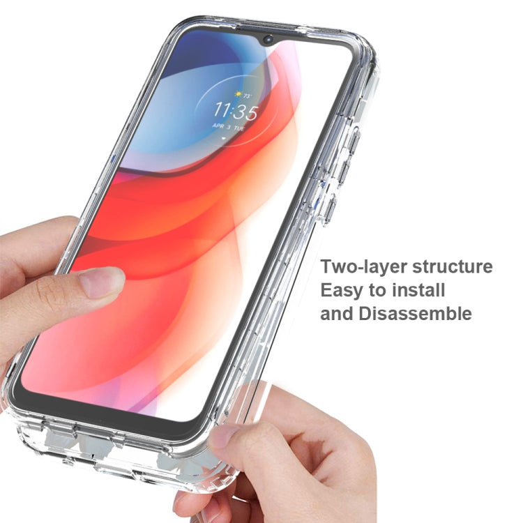 For Motorola Moto G Play (2021) 2 in 1 High Transparent Painted Shockproof PC + TPU Protective Case