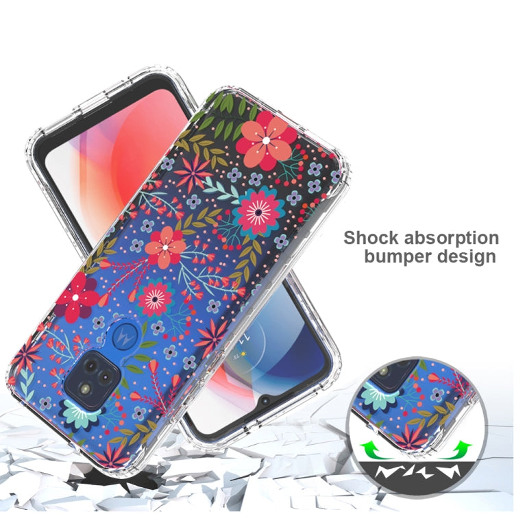 For Motorola Moto G Play (2021) 2 in 1 High Transparent Painted Shockproof PC + TPU Protective Case